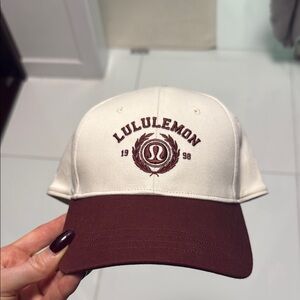 Lululemon Cream and Maroon Cap